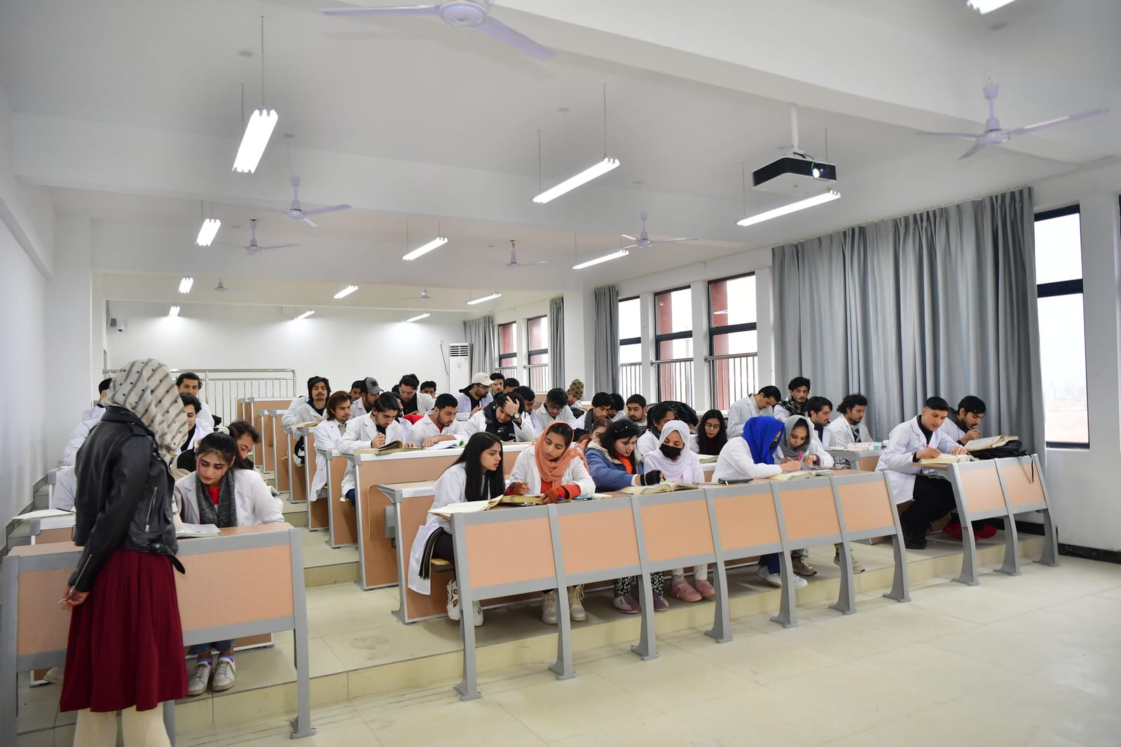 A class in progress at Yichun University, with international students among the group