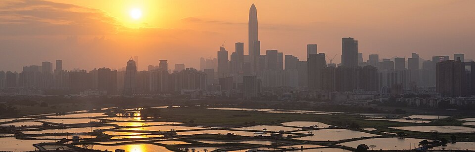 Shenzhen skyline at sunset
